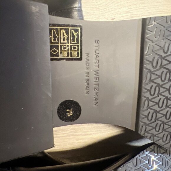 Stuart Weitzman City 5050 Heel Over The Knee OTK Black Leather Boots US 7 SPAIN - Picture 12 of 13